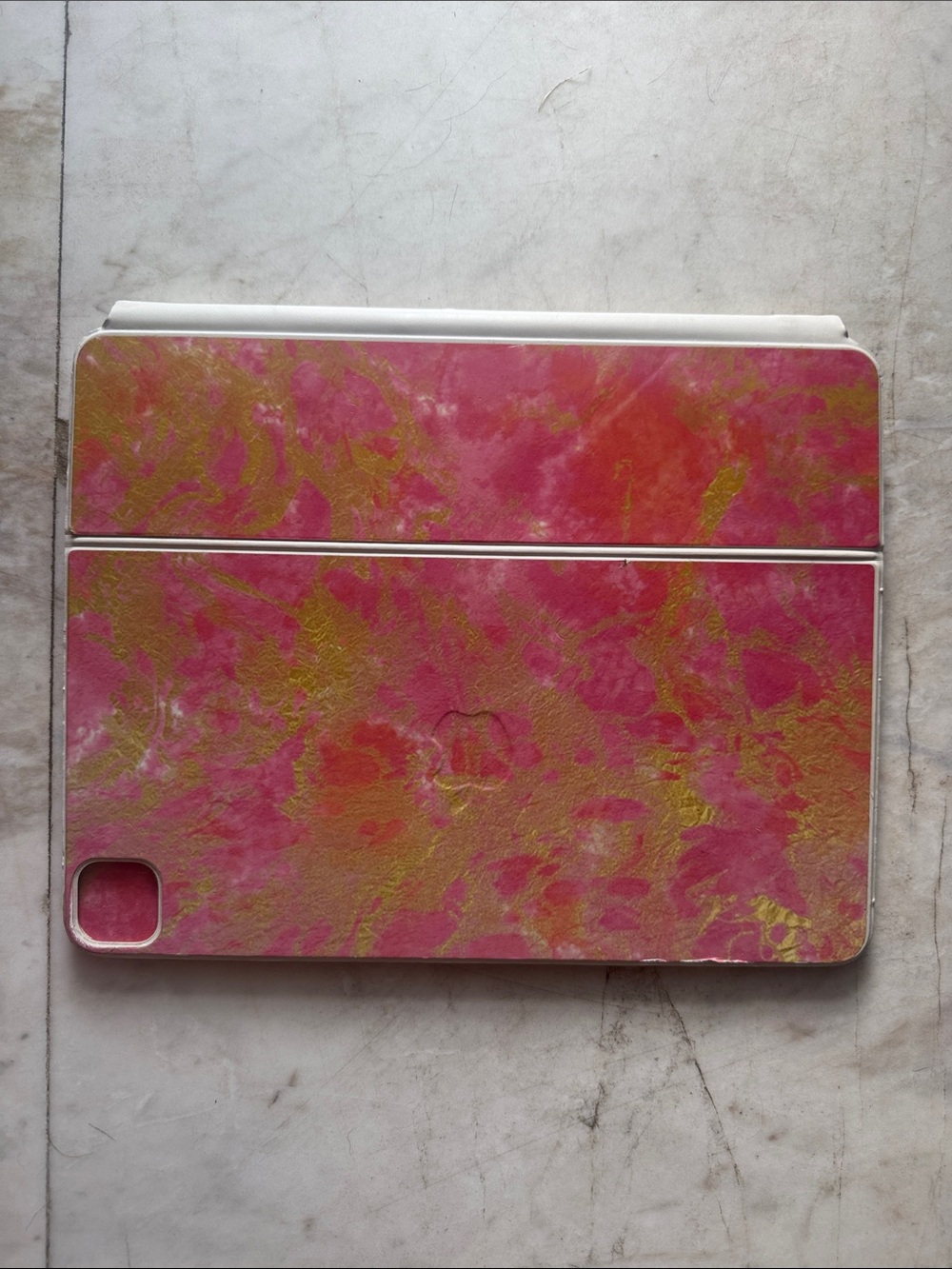 Magic Keyboard for iPad Pro 12.9#inch (5th gen) with pink/gold marble sticker